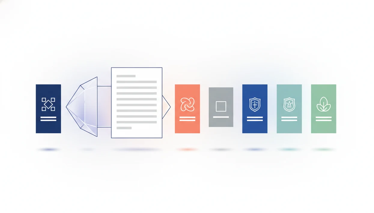 A blank email draft is transformed into five polished tone variations through a clean visual mixer.