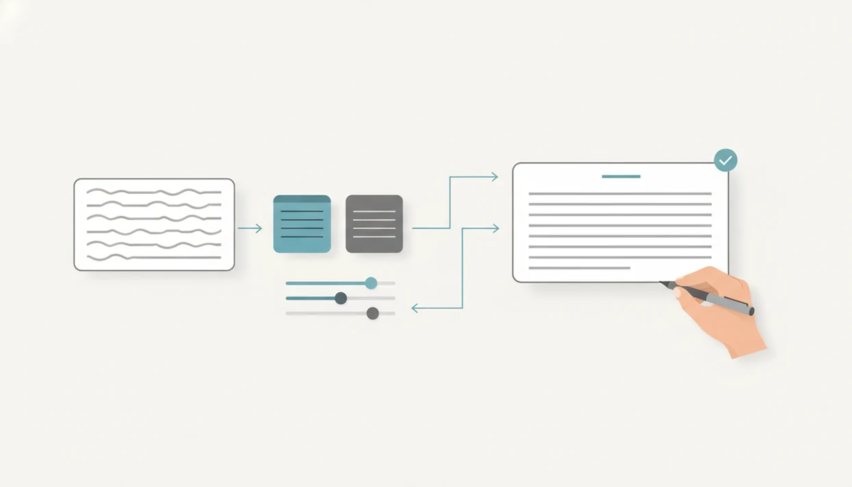 An illustrated email reply workflow shows notes and tone settings becoming a reviewed draft.