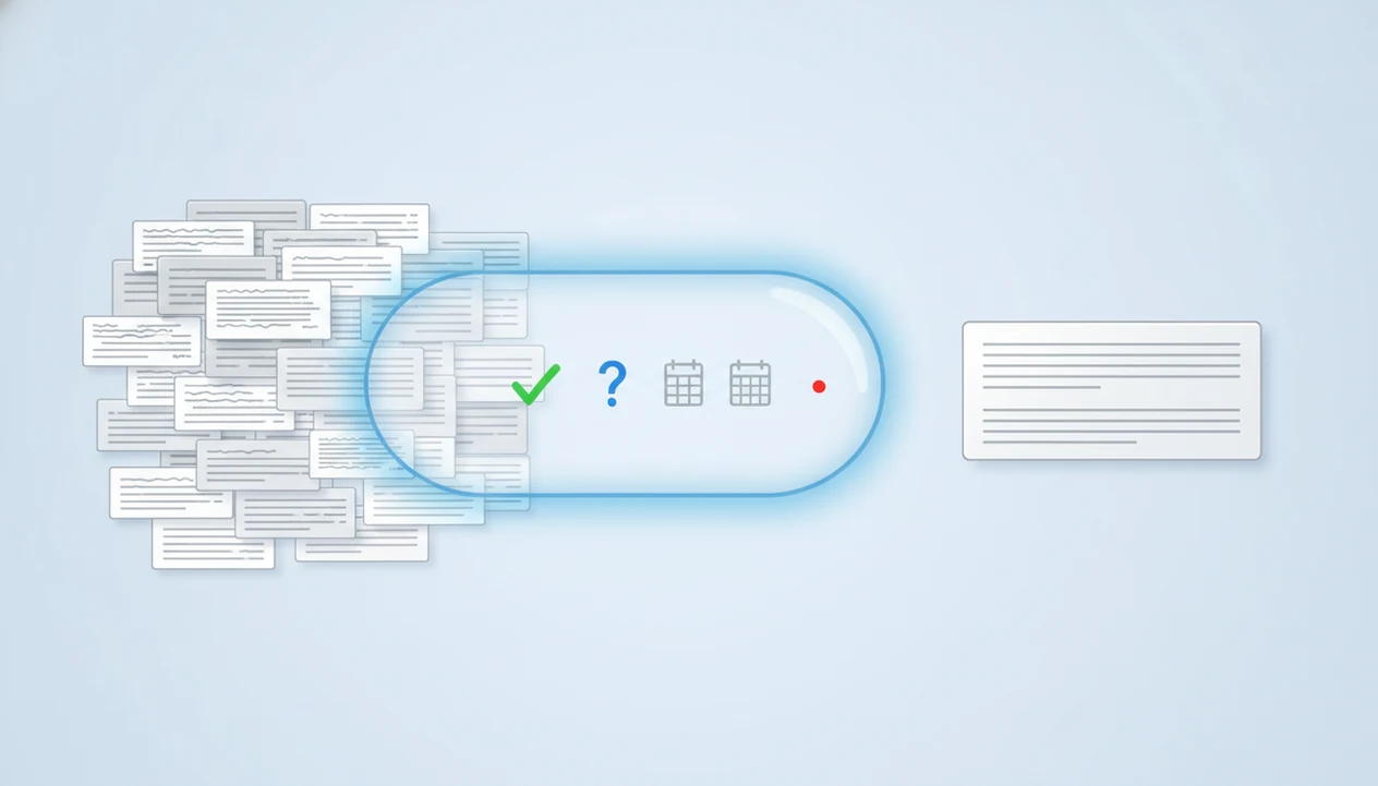 An AI email assistant turns a messy email thread into key points and a clean reply draft.