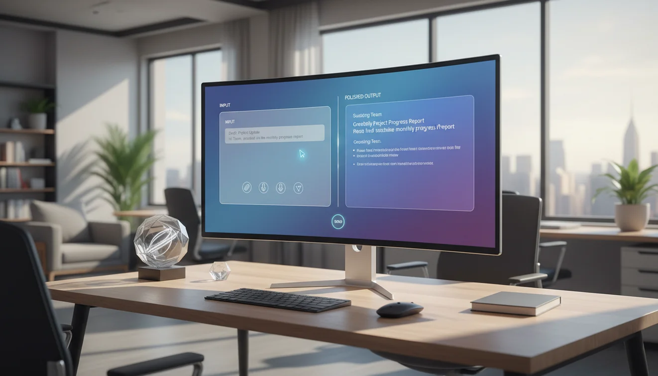 ai email assistant interface visual for clear email generation