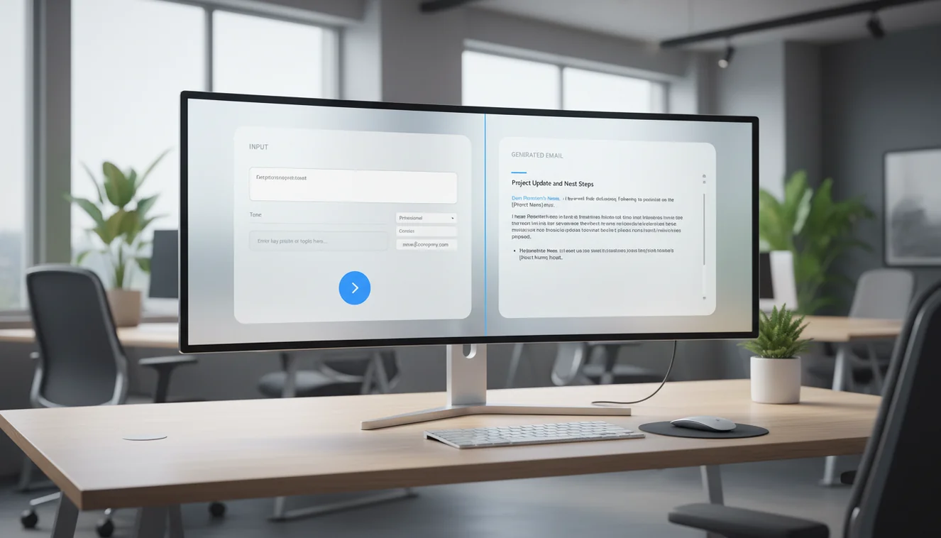 ai email generator interface visual for clear email generation