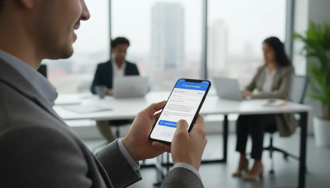ai email generator mobile app usage image