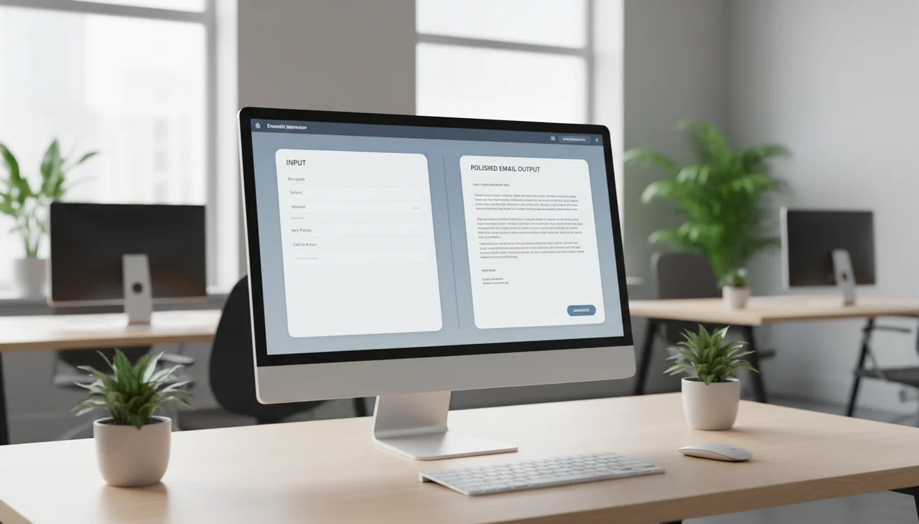 business email generator interface visual for clear email generation