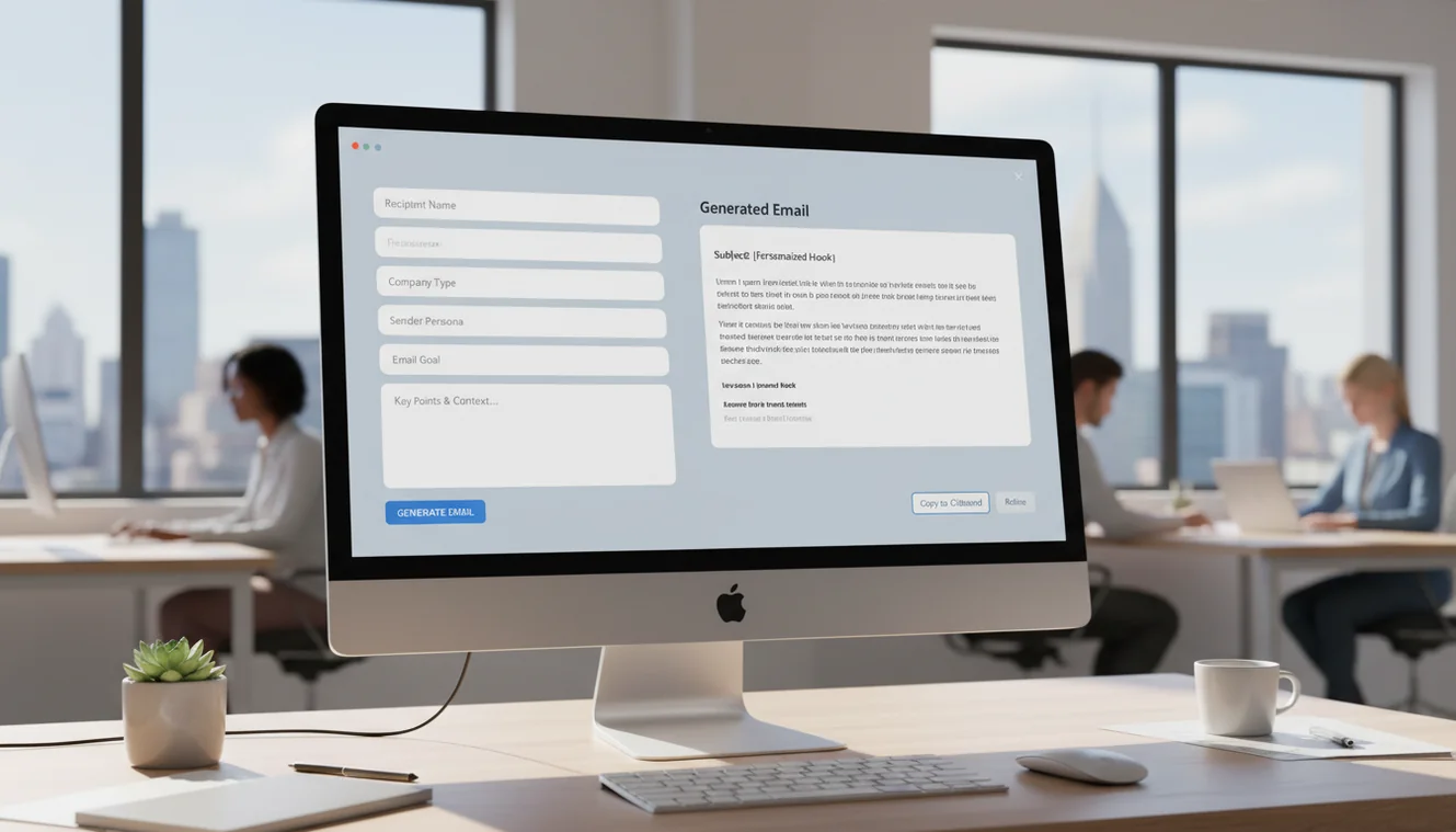 cold email generator interface visual for clear email generation