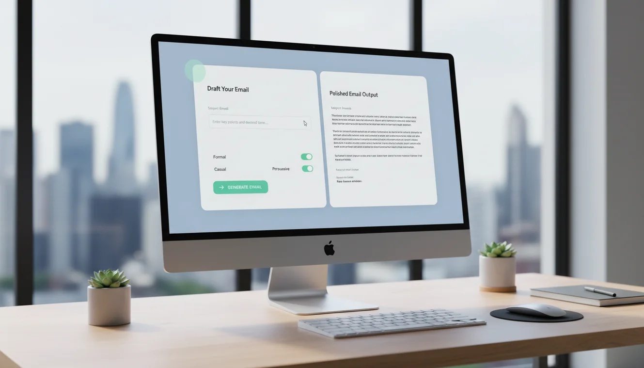download ai email writer app interface visual for clear email generation
