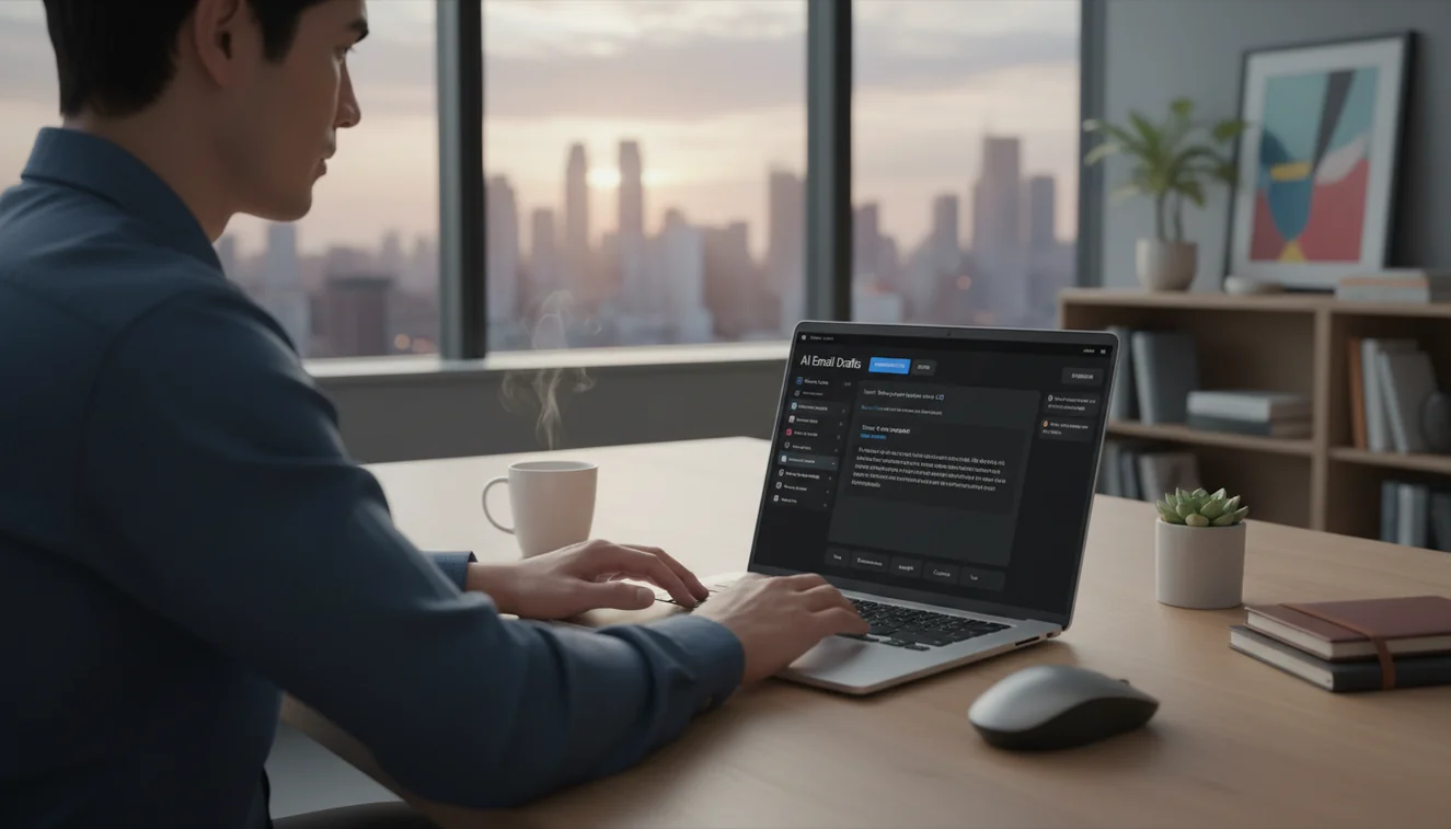 download ai email writer app realistic workflow image