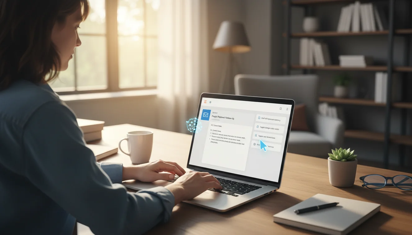 email writing assistant app realistic workflow image