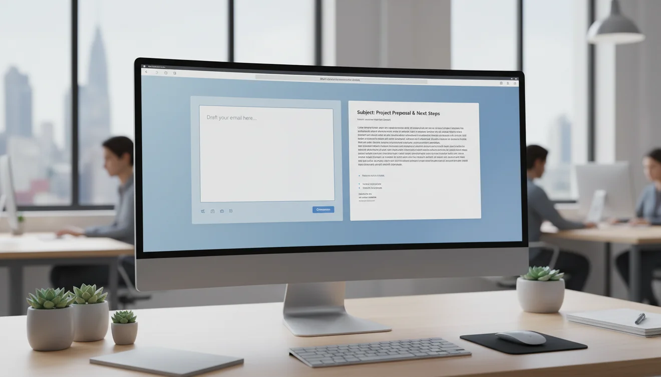 professional email writer interface visual for clear email generation