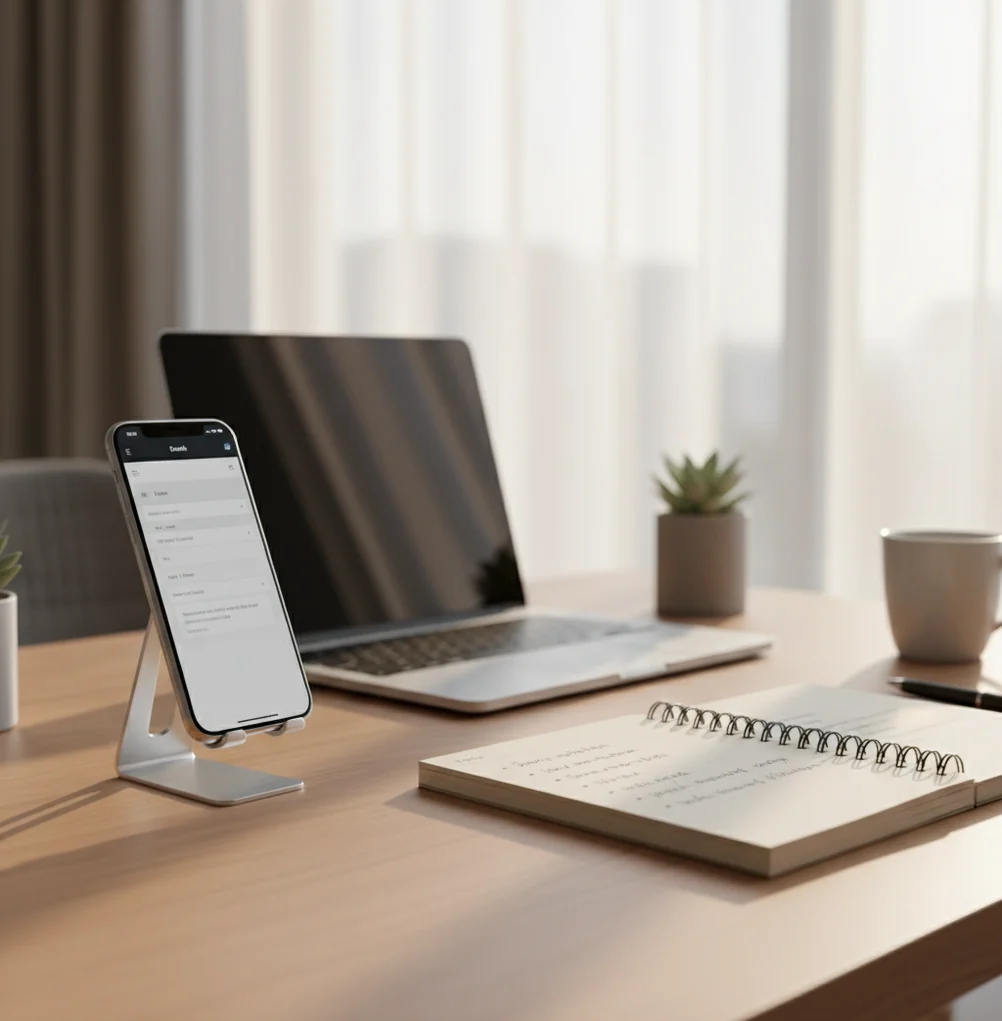 Phone drafting an email with tone options and a clear subject line suggestion